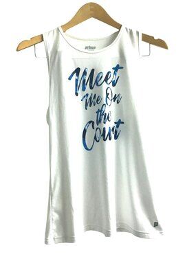 PRINCE- WOMEN'S WHITE GRAPHIC RACE BACK TANK SIZE MEDIUM